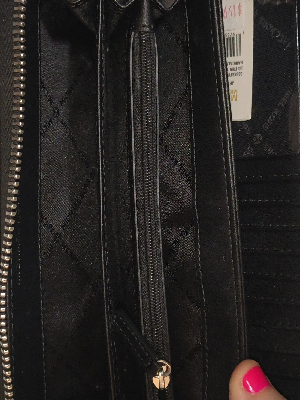 Michael Kors Black Zebra-Accent Tote Bag Includes Wallet Keychain - Picture 13 of 14